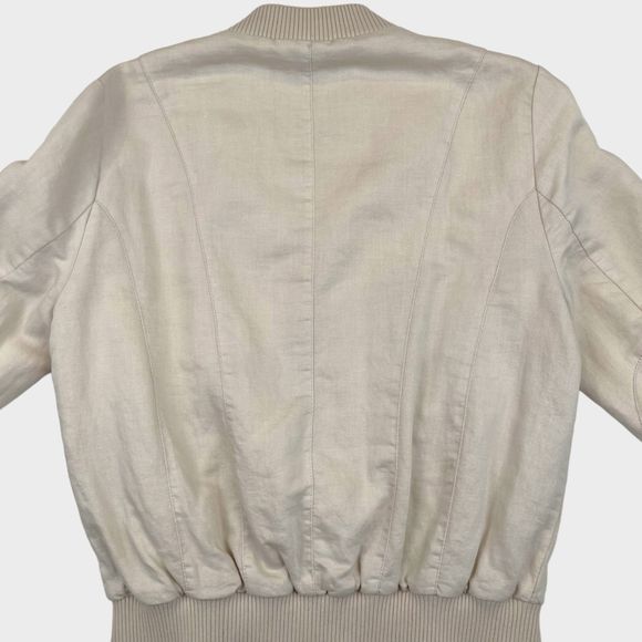 ZADIG & VOLTAIRE Lola Linen Double Zipper Skull Bomber Jacket Women's Medium - Picture 10 of 15